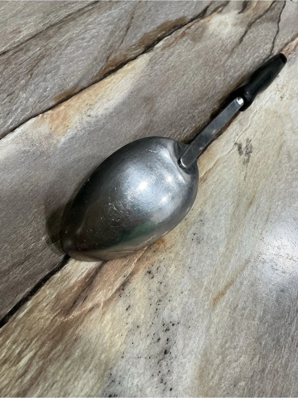 Vintage 1960s EKCO USA Atomic Starburst Black Handle Stainless Steel Serving Spo